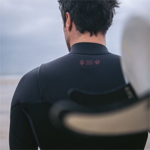 2025 C-Skins Hombres NuWave Session 5/4/3mm Chest Zip Neopreno C-NSE54MCZ - Black / Meteor X / Rust